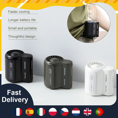 Outdoor Waist Mounted Fan Battery Anti Drop Shock Absorption 4500mAh USB Portable Power Bank with Bladeless Hanging Neck Fan My Store