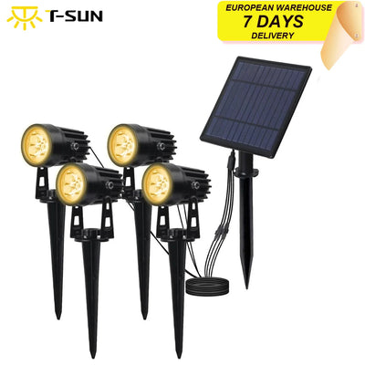T-SUNRISE 4 PCS LED Solar Light IP65 Waterproof Outdoor Landscape Lamps Auto ON/OFF Solar Wall Lights for Garden Solar Lamp My Store