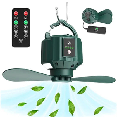 High Power Led Tent Ceiling Fans for Camping Portable Tent Fans Light and Remote Control Camping Fan with Hanging Hook for Tent My Store
