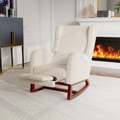 Modern Style Rocking Chair With leg support,High Back Padded Sliding Chair for Living Room.Suitable for Living Room and Bedroom My Store