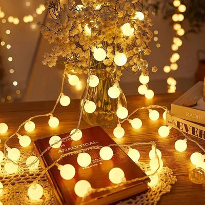Led Ball String Lights Battery Operated String Lights Outdoor Globe Fairy Light for Wedding Halloween Garden Christmas Decor My Store