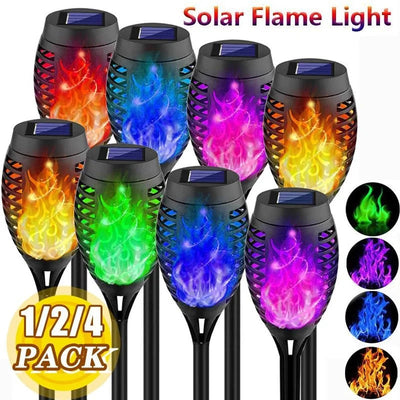 1/2/4PCS Solar Flame Lights Outdoor Waterproof Flame Flickering Lamp LED Garden Decoration Lighting Torch Auto On/Off Path Light My Store